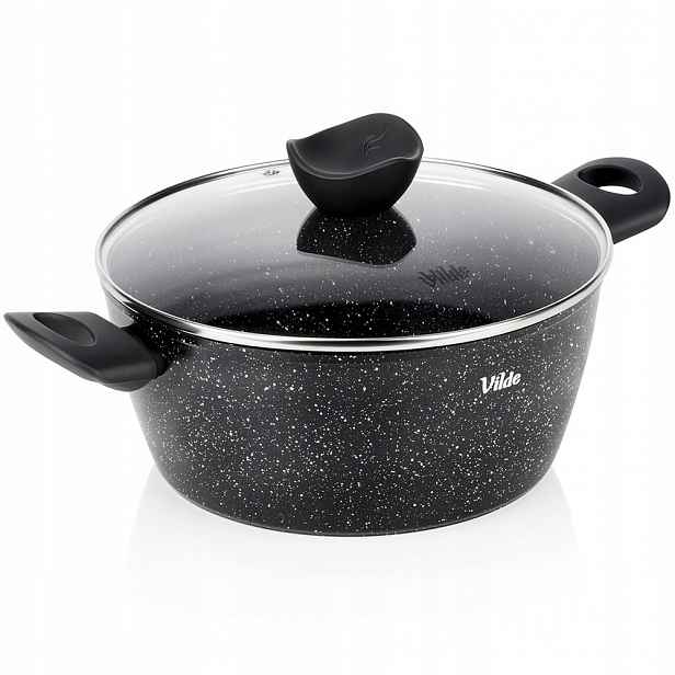 Hrnec granitový se skleněnou poklicí Granitica 24 cm, 3,6 l