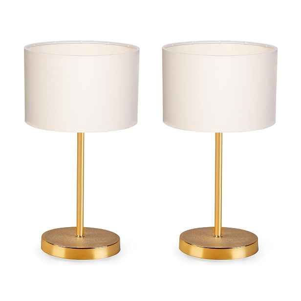 Opviq Sada 2 ks stolních lamp Tablo krémová/zlatá