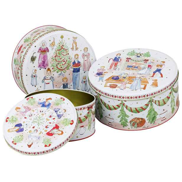 Rosenthal Vánoční sada 3 plechových dóz na cukroví, Vánoční hostina 02426-727522-05583