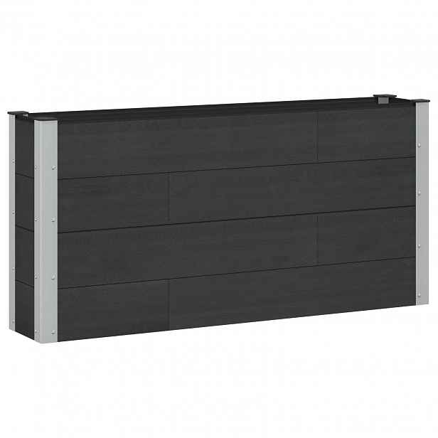 vidaXL Zahradní vyvýšený záhon Černá 150 x 30 x 72 cm WPC a hliník