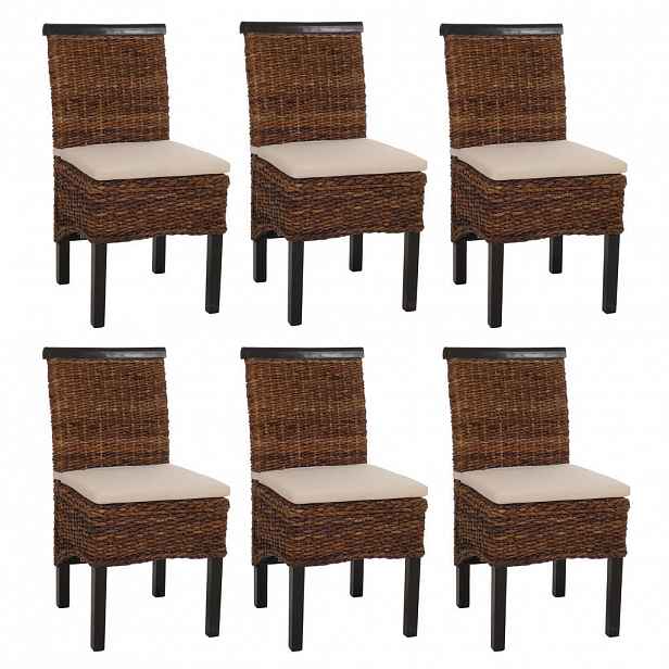 MCW JÍDELNÍ ŽIDLE Hnědá, sada 6 kusů