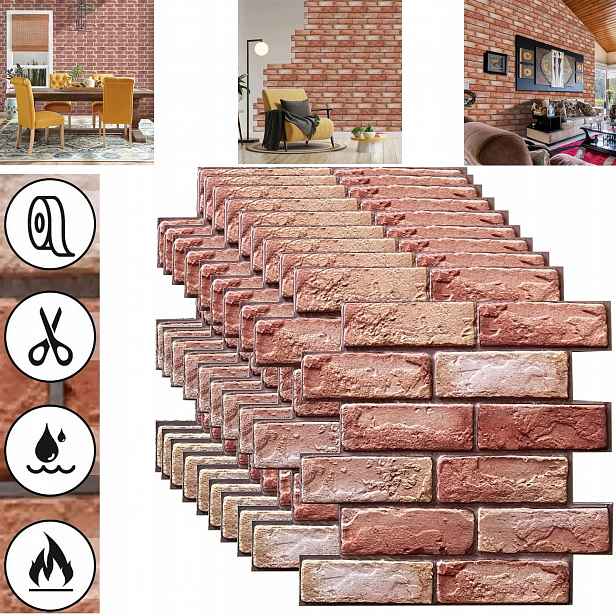 20 Ks Tapeta Na Zeď 3D Kámen Cihla Samolepicí Pvc Pěnová 30x30cm