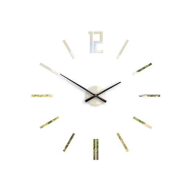 ModernClock 3D nalepovací hodiny Carlo zlaté zrcadlové