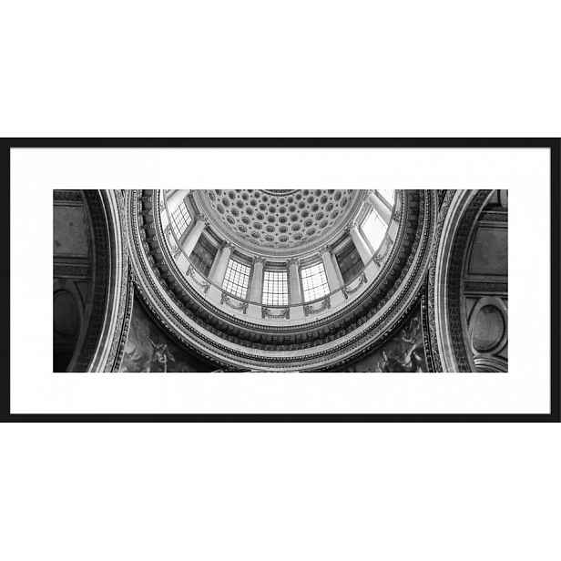Rámovaný obraz Panthéon de Paris 80x40 cm, černobílý