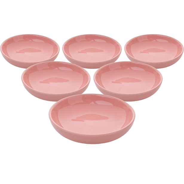 Sada 6 keramických misek Lunis 13 cm, růžová