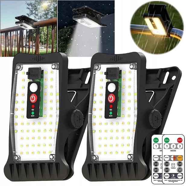 Solární Led Lampa Na Klip, Bezdrátová, Akumulátorová, Senzor Pohybu