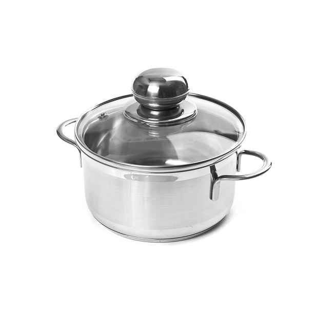SSW - Hrnec 12cm nerezový a skleněná poklice 800ml