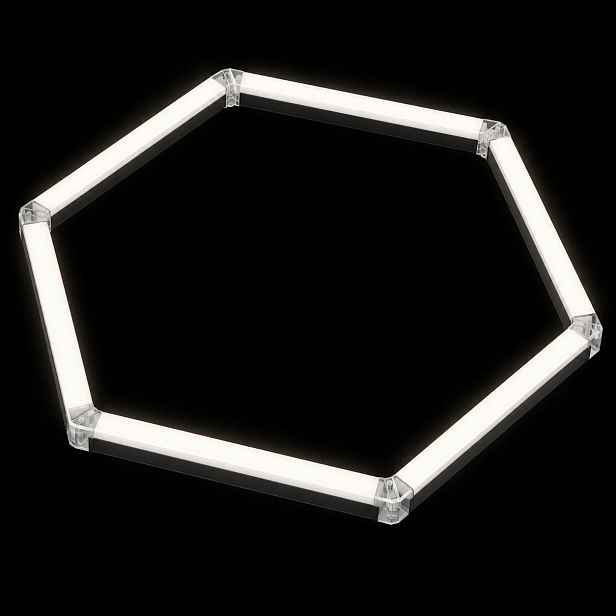 Stropní Led lampa černá 42W 4000K 92x79 Cm garážová dílna Hexagon 1