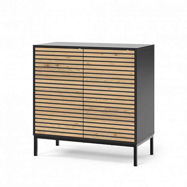 Vicco KOMODA Eliza Zlatý dub power/antracit 80 x 81.2 cm se 2 dveřmi