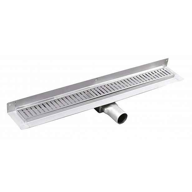 Gelco Manus - Sprchový odtokový žlab 85 cm, s roštem Onda, ke zdi, nerez GMO24