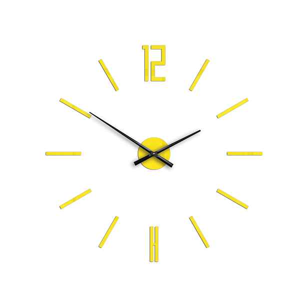 ModernClock 3D nalepovací hodiny Carlo žluté