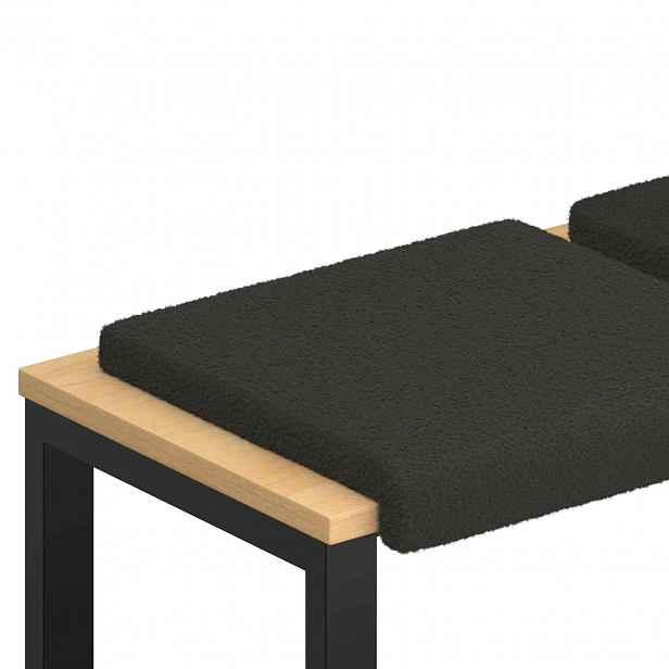 vidaXL Polštář na lavici 4 ks Sherpa látka Tmavě šedá Hloubka 35 cm