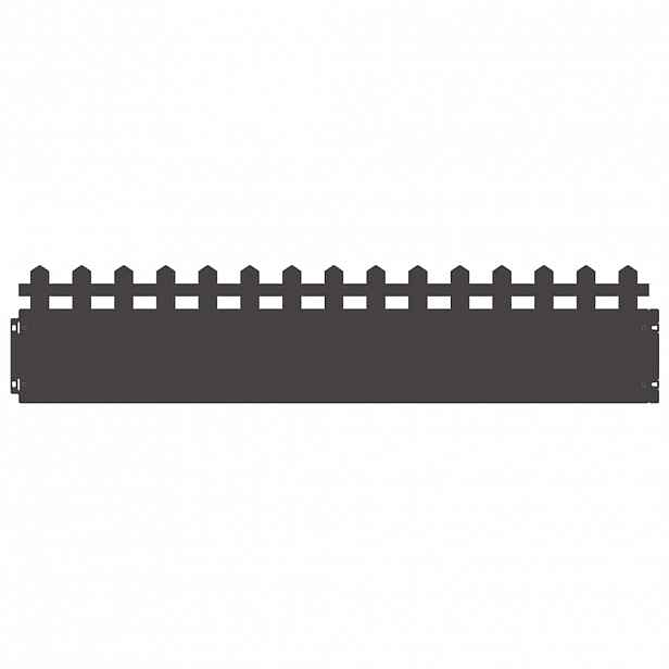 vidaXL Obrubníky trávníku 20 ks 103 x 0,05 x 22 cm Ocel Černá