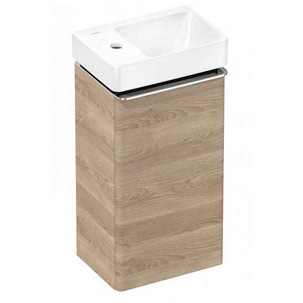 Hansgrohe Xelu Q - Skříňka s umývátkem, 63x34x27 cm, 1 dvířka, panty vlevo, přírodní dub/chrom 54364000