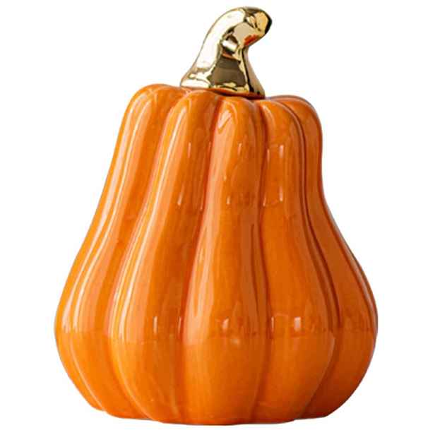 Keramická Dýně 13 CM Oranžová Halloweenská Dekorace Podzim