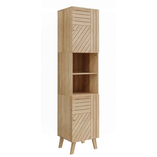 Koupelnová Skříňka Lucie Bambus 40x177x36 CM Vicco Sloupek 2 Dveře
