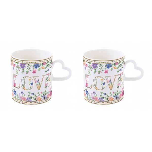Sada 2 porcelánových kelímků 320 ml sada kelímků Love hrnek