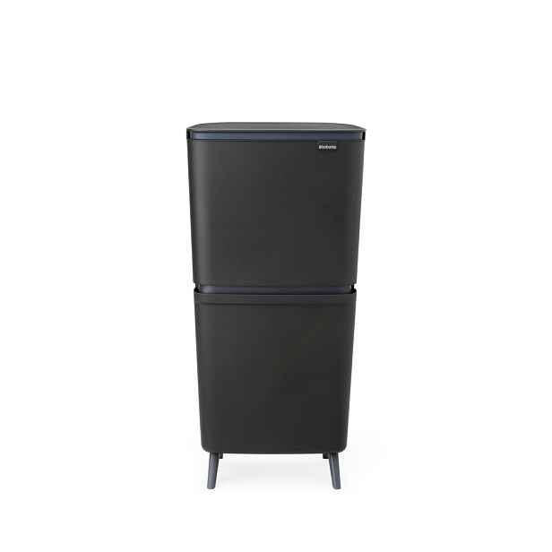 Tmavě šedý plastový odpadkový koš 25+10+10 l na tříděný odpad SortUp Recycle Hi – Brabantia