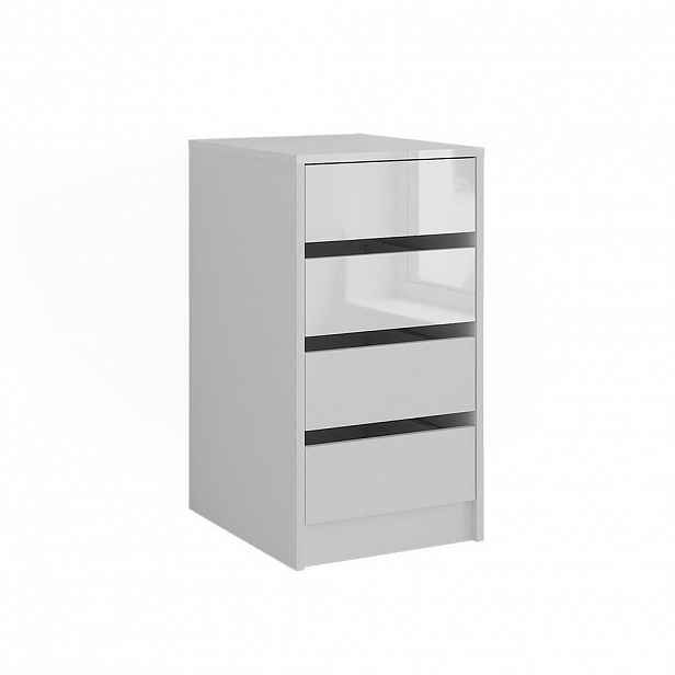 Vicco KREDENC Sherry Bílá/bílý vysoký lesk 40.2 x 76 cm
