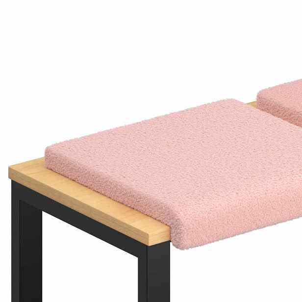 vidaXL Polštář na lavici 2 ks Sherpa látka Růžová Hloubka 35 cm