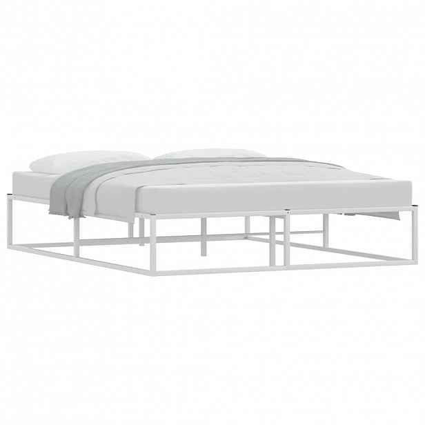 vidaXL Rám postele bez matrace bílý 160x200 cm kovový