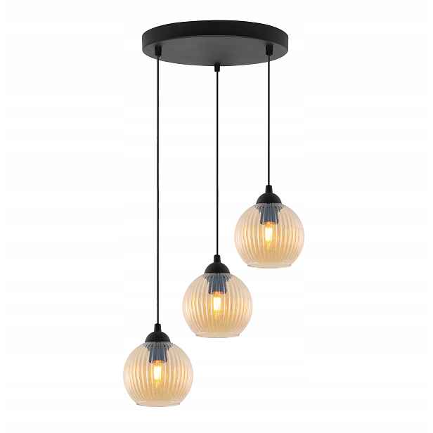 Závěsná Stropní Lampa Lustr Nad Jídelní Stůl Do Kuchyně Medová Skleněná