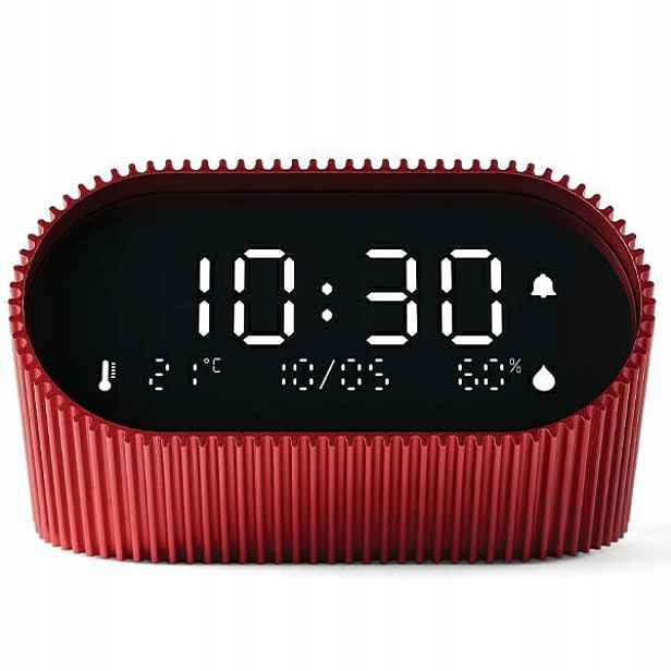 Budík Lexon Ray Clock senzor červený