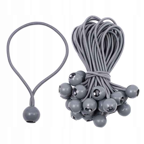Gumička Elastická S Kuličkou Pro Upevnění Plachty Bannerů 20 CM 100 Kusů
