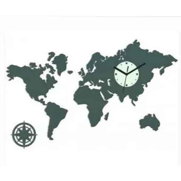 ModernClock 3D nalepovací hodiny Continents šedé