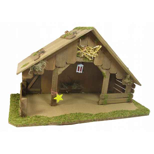 Vánoční Betlém S Baterkou 55x25x31 cm pro postavy o výšce 11-12 cm