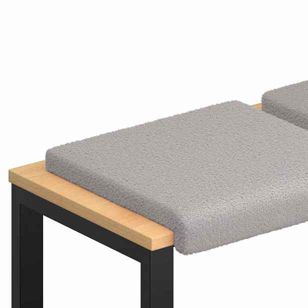 vidaXL Polštář na lavici 2 ks Sherpa látka Světle šedá Hloubka 35 cm