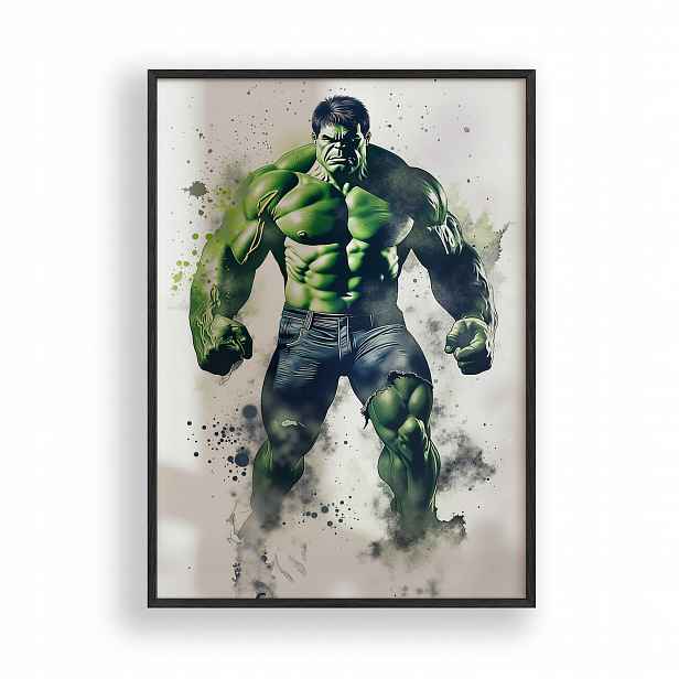 Plakát Hulk avengers Obraz Rámeček Dřevěný Černý 30x42 cm