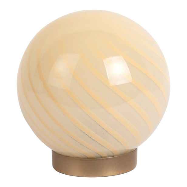 Světle žlutá stolní lampa se skleněným stínidlem (výška 17 cm) Summer Globe – Leitmotiv