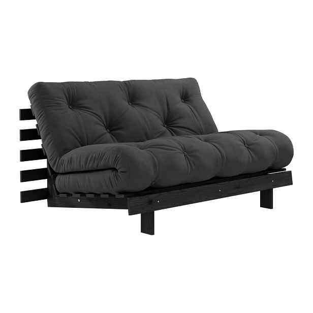 Tmavě šedá rozkládací pohovka 140 cm Roots Black Night – Karup Design