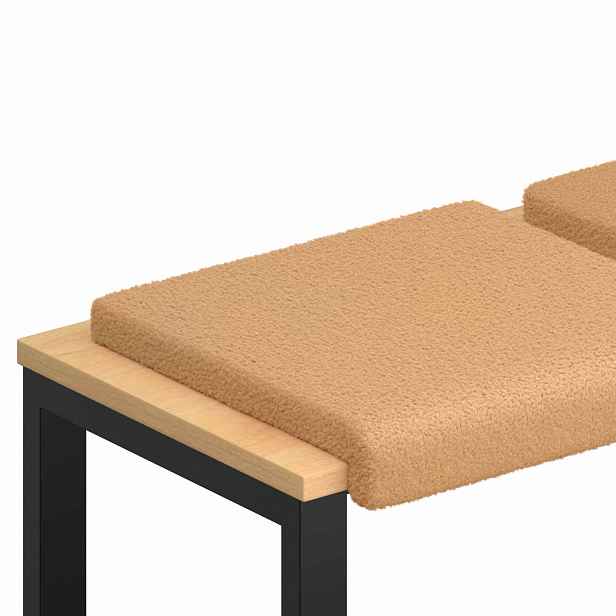 vidaXL Polštář na lavici 2 ks Sherpa látka Béžová Hloubka 35 cm