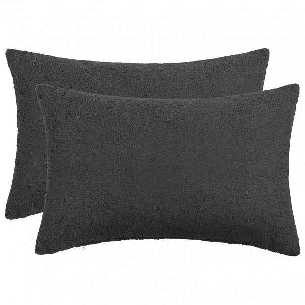 vidaXL Povlak na polštář 2 pcs HEERLEN Tmavě šedá 50 x 75 cm Bouclé