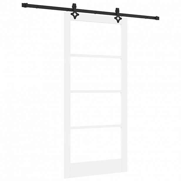 vidaXL Posuvné dveře ORKDAL 93 x 202 cm Masivní borové dřevo a sklo