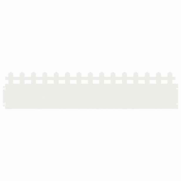 vidaXL Obrubníky trávníku 20 ks 103 x 0,05 x 22 cm Ocel Bílá