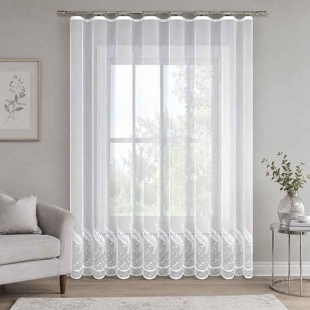 Dekorační žakárová záclona s řasící páskou YUKO 230 bílá 200x230 cm MyBestHome