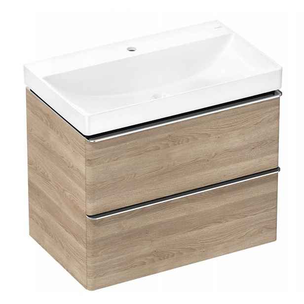 Hansgrohe Xelu Q - Skříňka s umyvadlem, 63x78x50 cm, 2 zásuvky, přírodní dub/chrom 54376000