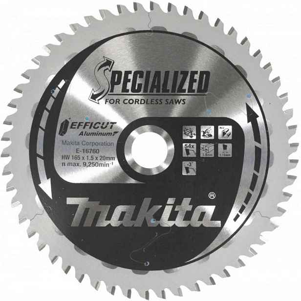 Makita - Pilový kotouč na hliník 165x20 mm, 54 zubů E-16760