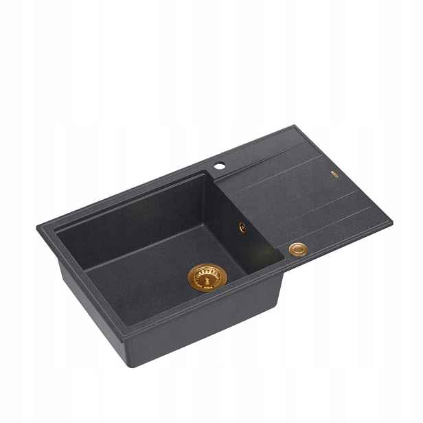 Quadron Evan 136XL 1-komorový dřez se sifonem 86x50x21 cm, černá měď