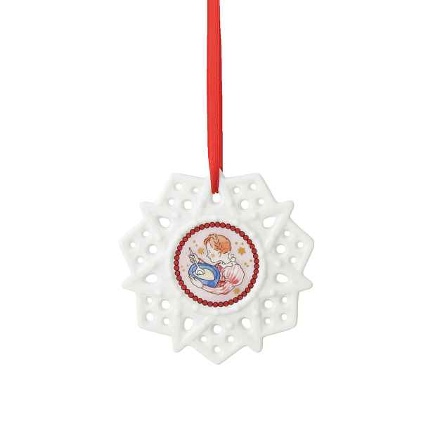 Rosenthal Porcelánová ozdoba Vločka, motiv Dívka s polévkou, Vánoční hostina, Ø 8 cm 02248-727532-27618