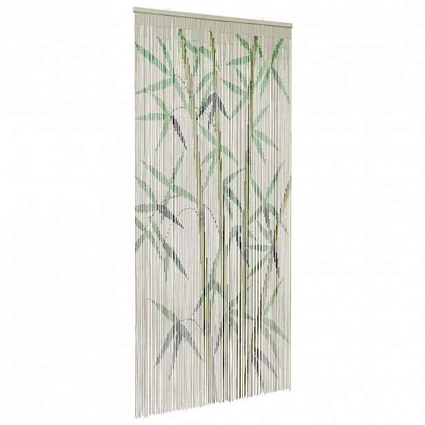 vidaXL Dveřní závěs proti hmyzu s bambusovým potiskem bambus 100x200cm