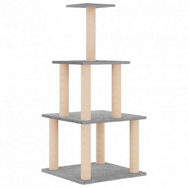 vidaXL Škrabadlo pro kočky se sisalovými sloupky světle šedé 111 cm