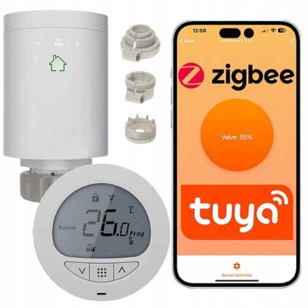 Termostatická sada ZigBee Tuya s teplotním senzorem