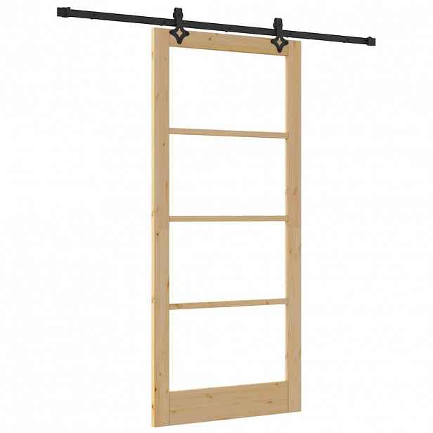 vidaXL Posuvné dveře ORKDAL 93 x 211 cm Masivní borové dřevo a sklo