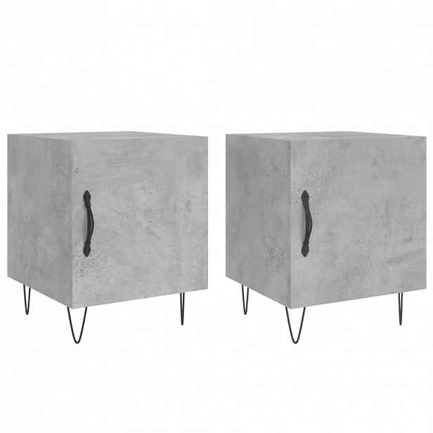 vidaXL Noční stolky 2 ks betonově šedé 40x40x50 cm kompozitní dřevo
