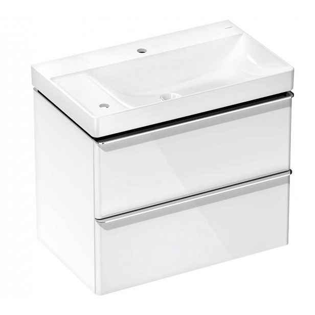 Hansgrohe Xelu Q - Skříňka s umyvadlem, 63x78x50 cm, 2 zásuvky, lesklá bílá/chrom 54377000