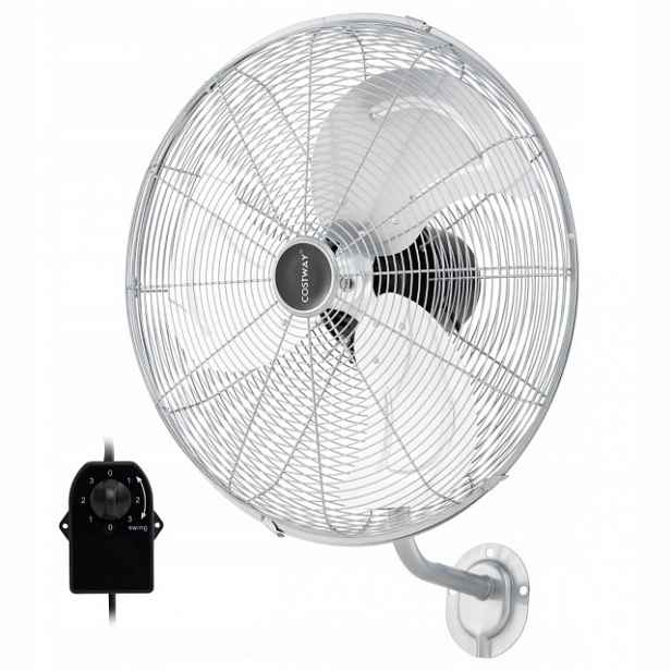 Nástěnný ventilátor Costway ES10330DE-SL 56 cm oscilační stříbrný